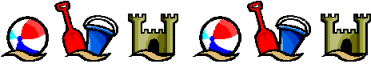 beach ball, pail and shovel, sand castle