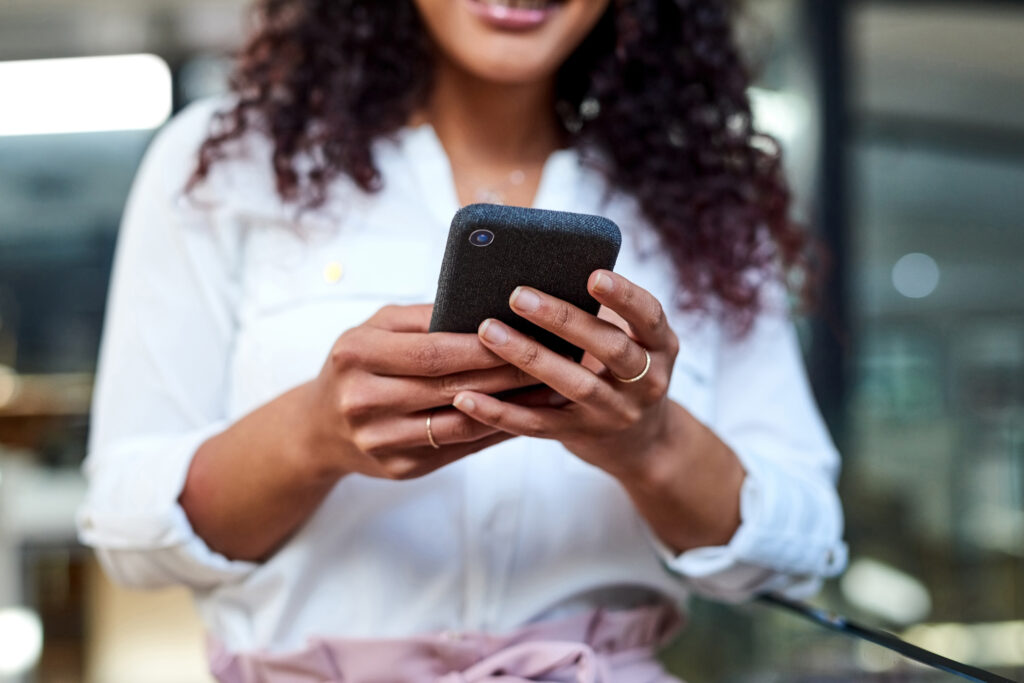 woman using a smartphone