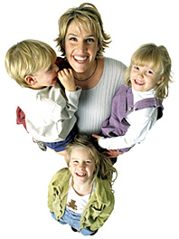 mom and kids