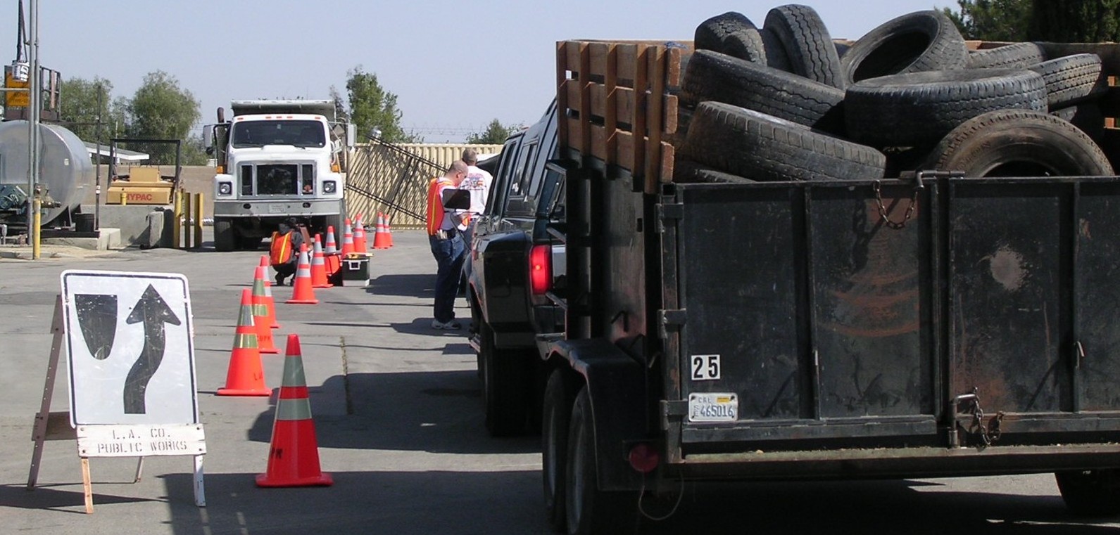 truck rolls in with load of tires