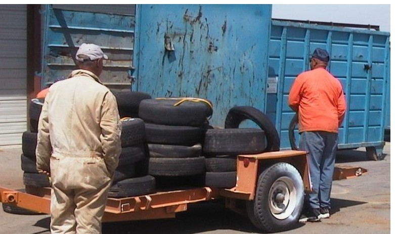 resident drops off tires