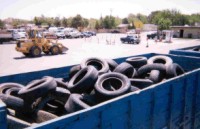 bin of tires