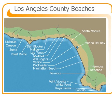map of LA County beaches